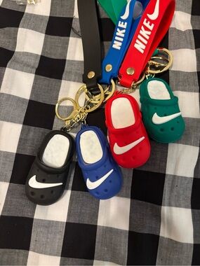 Nike  Mini Clog Keychain Set — Black, Blue, Red, Green